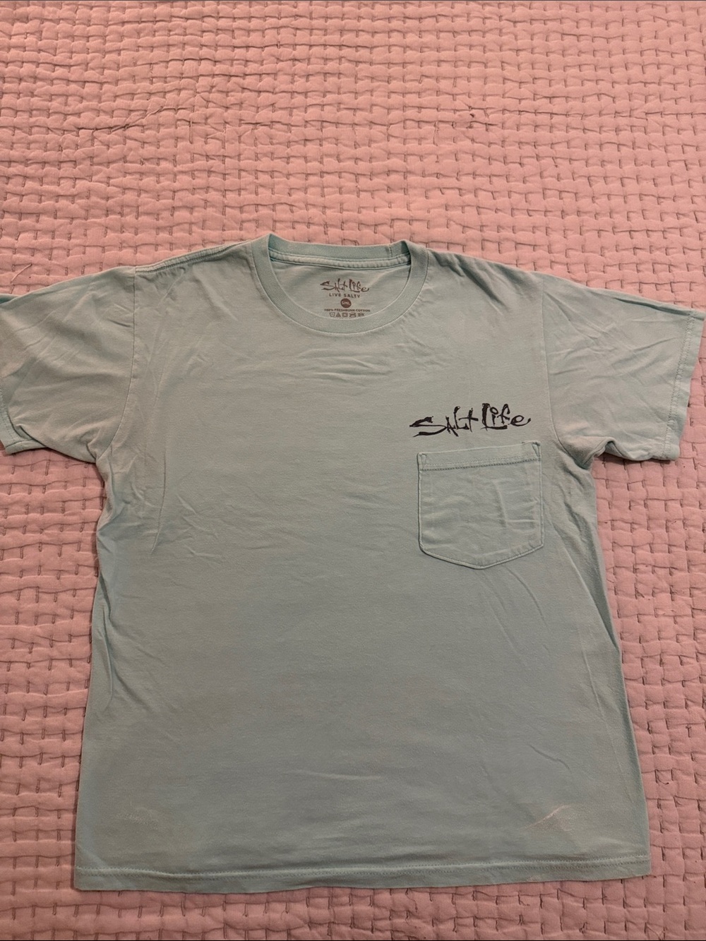 Salt Life Short-Sleeve Pocket Tee in Seafoam